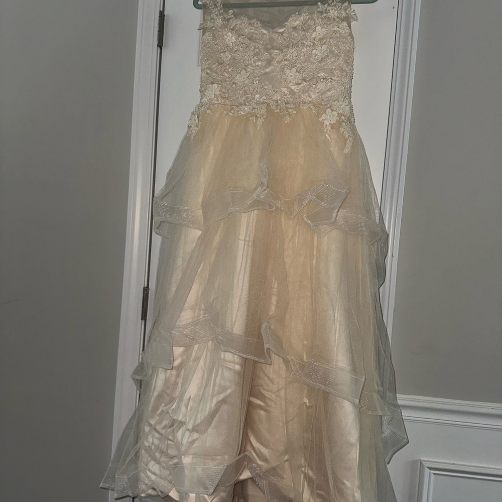 Elegant Cream Lace Kids Dress